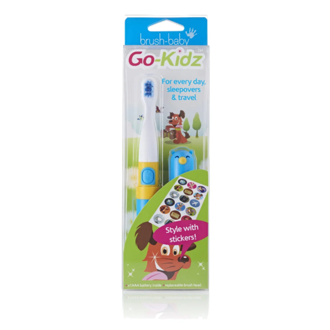 Brush-Baby Go-Kidz Blue Travel Kids Toothbrush - Pack of 6