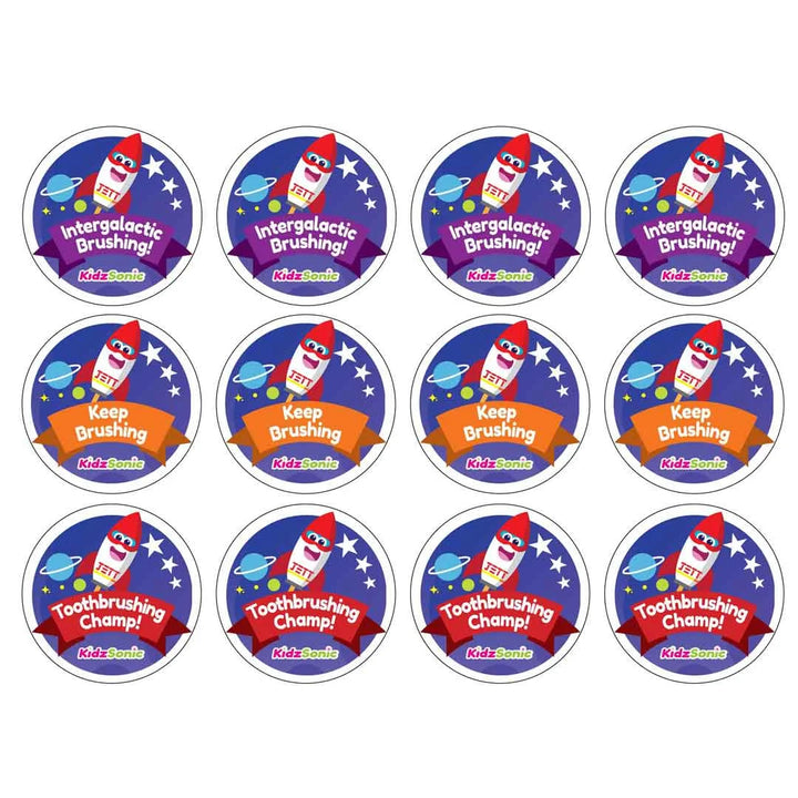 kids jet the rocket stickers for great toothbrushing