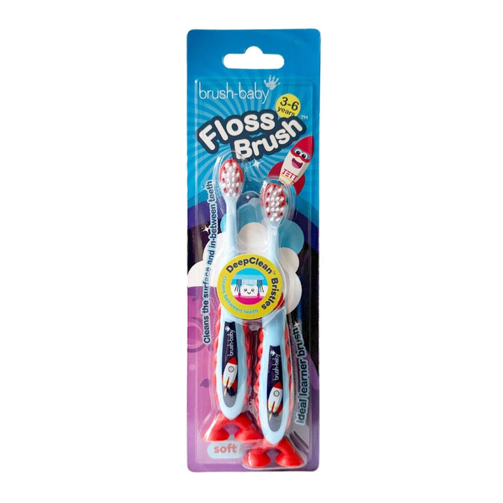FlossBrush™ 3-6 Years Toothbrush Double Pack (Mixed colours) - Carton of 12