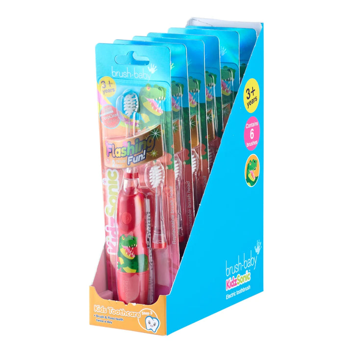 KidzSonic® Dinosaur Kids Electric Toothbrush - Pack of 6