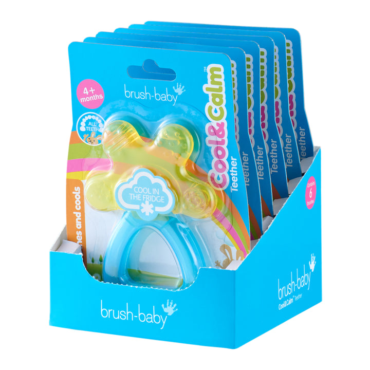 Cool&Calm™ Rattle Baby Teether (4+ months) - Yellow & Blue - Pack of 6