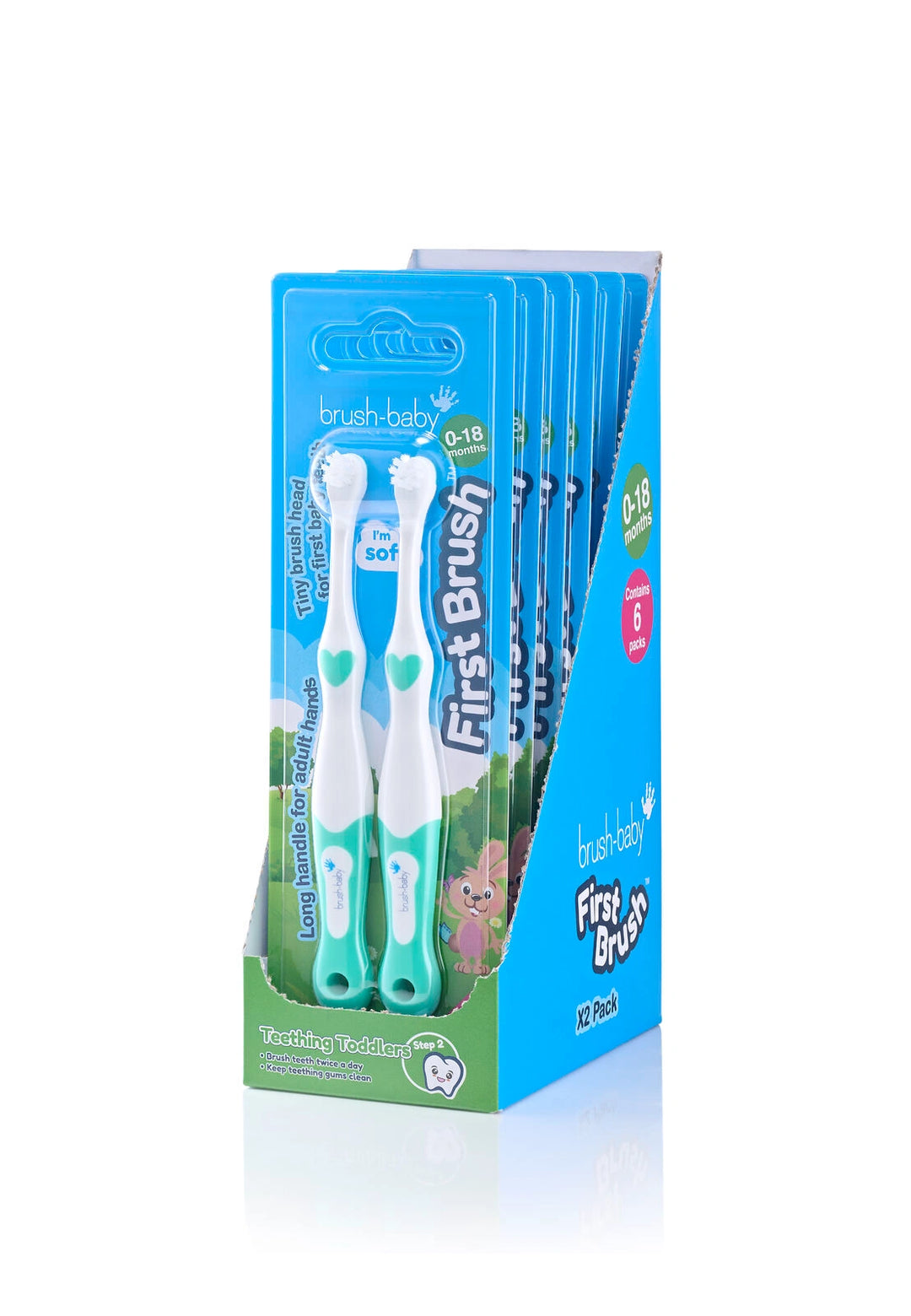 FirstBrush™ Baby Toothbrush Pack of 6 - Mixed Colours
