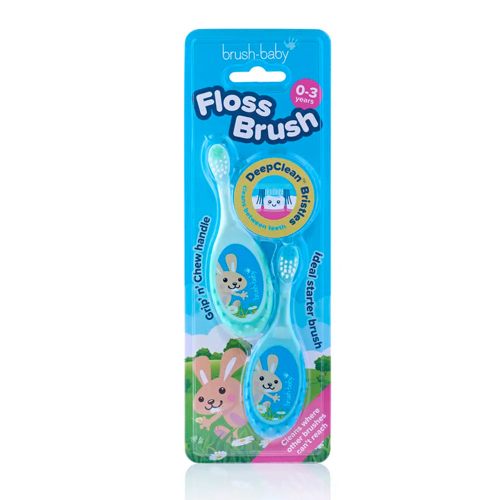 FlossBrush™ Baby Bristles Toothbrush (0-3 Years) Double Pack (Display Pack of 12)