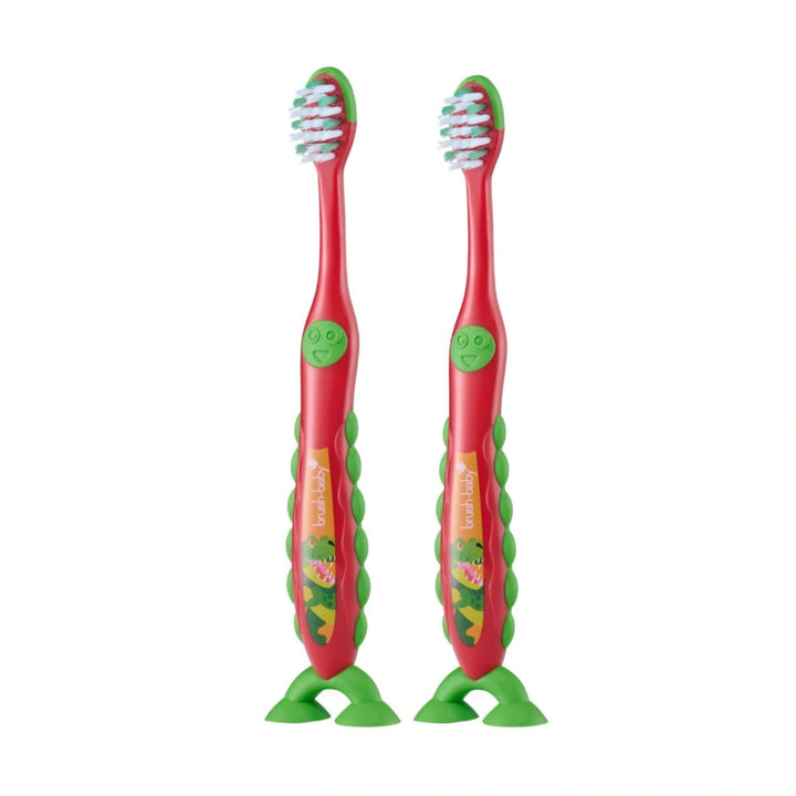 FlossBrush™ 3-6 Years Toothbrush Double Pack (Mixed colours) - Carton of 12