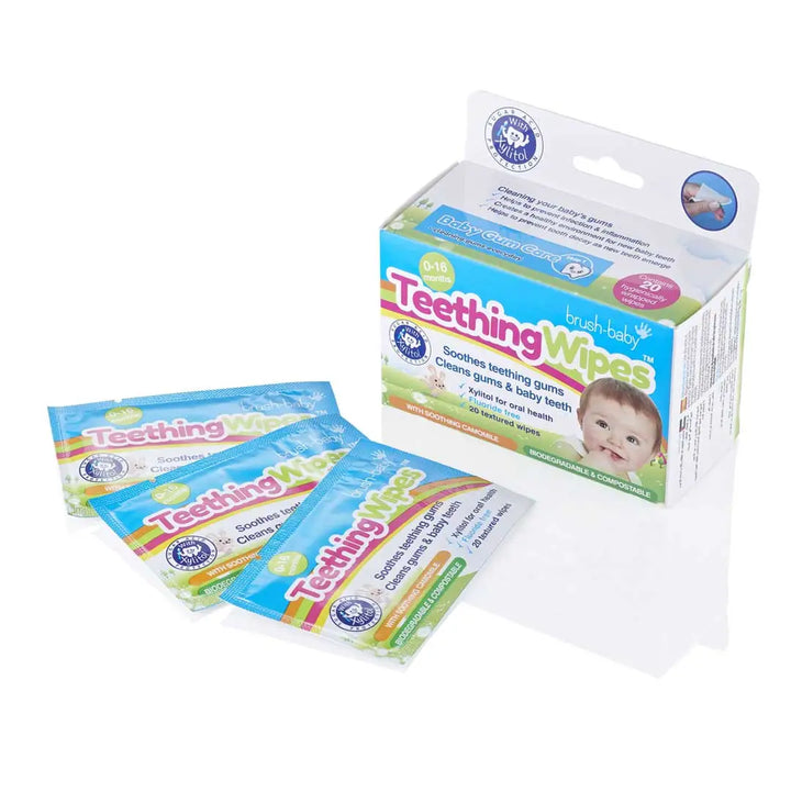 Biodegradable Baby TeethingWipes™  | Teething Remedies For Babies Display Pack of 6