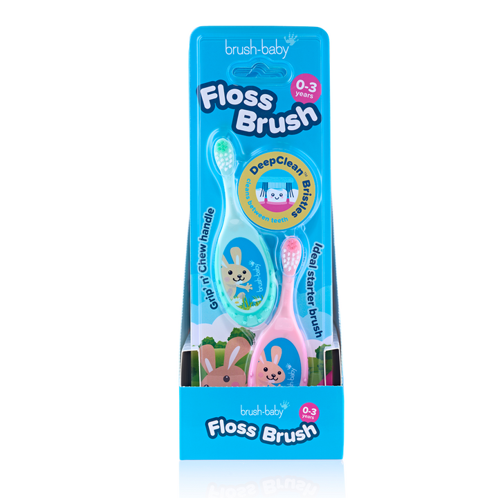 FlossBrush™ Baby Bristles Toothbrush (0-3 Years) Double Pack (Display Pack of 12)