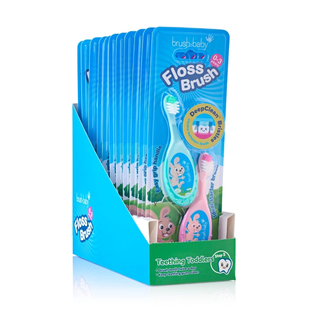 FlossBrush™ Baby Toothbrush - Double Pack - Pack of 12