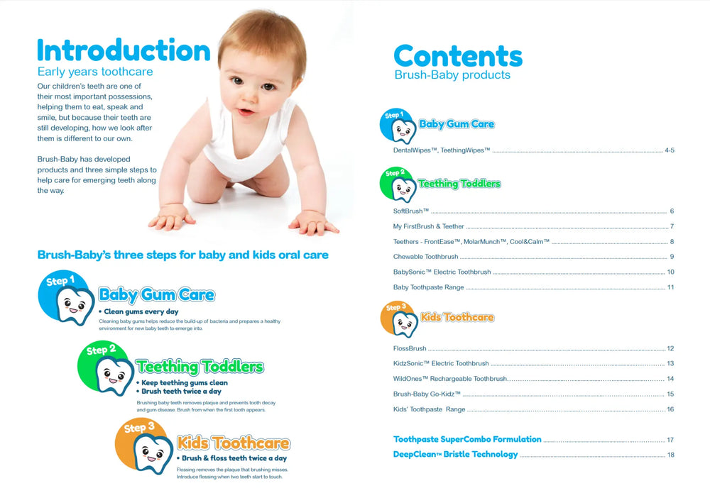 brushbaby gum teething and toothcare product guide