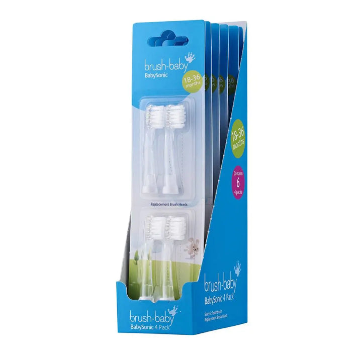 Replacement Baby Sonic® Electric Toothbrush Heads 18-36 mths - Display pack of 6 Twin Packs