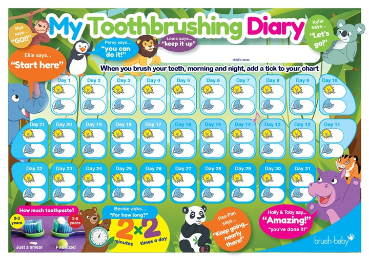 Brush-Baby Toothbrushing Charts (Pack of 12)
