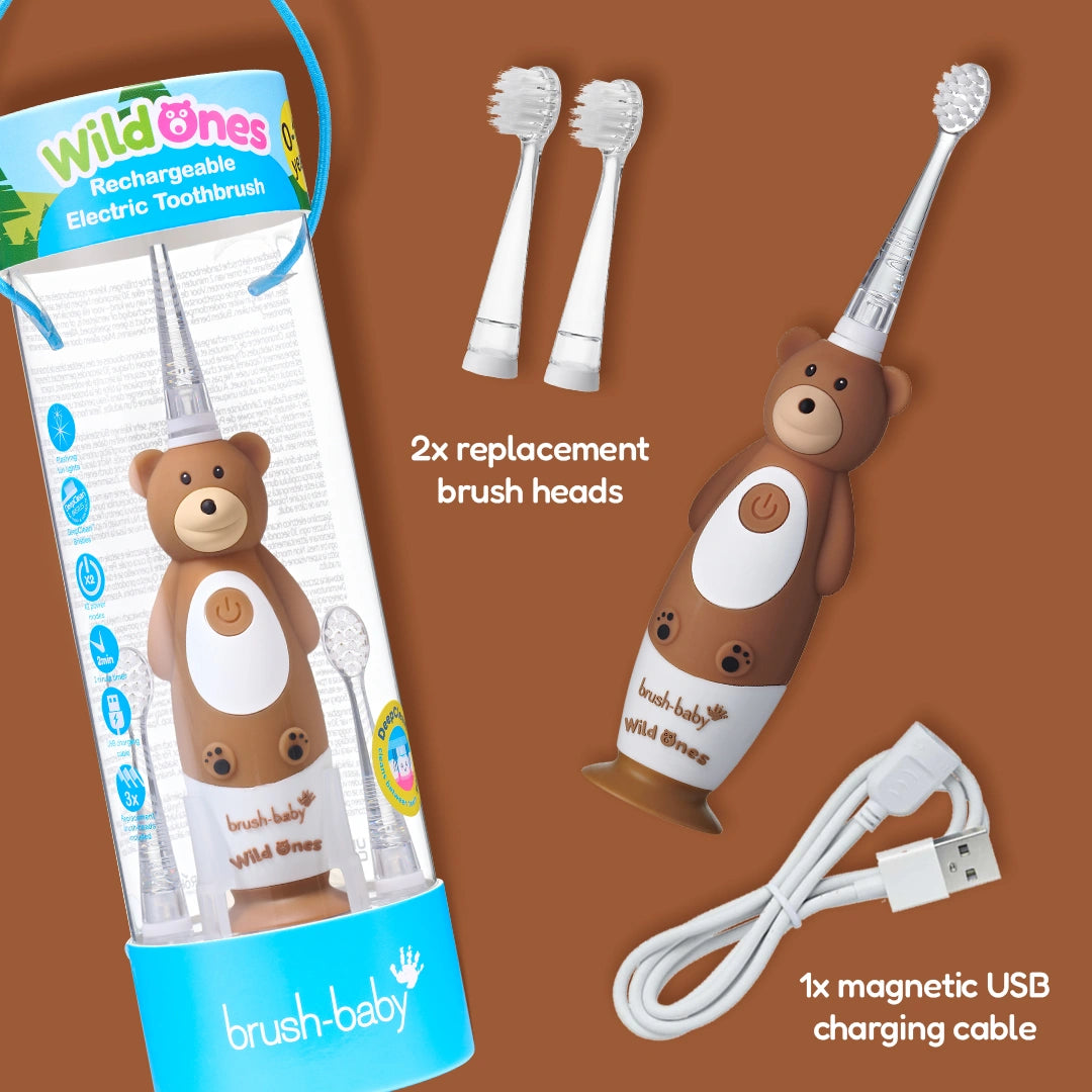WildOnes™ Bear Kids Electric Rechargeable Toothbrush Pack of 3