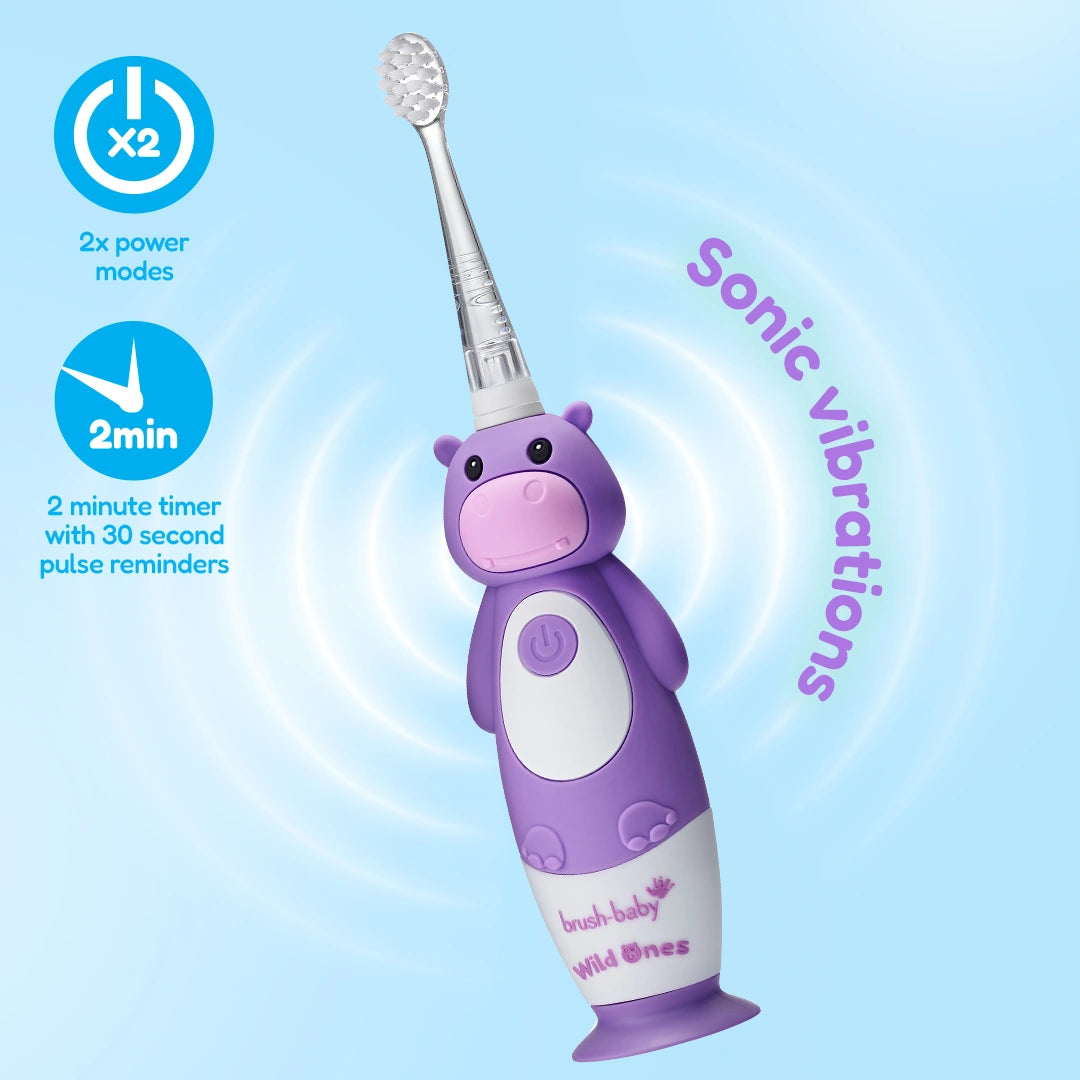 WildOnes™ Hippo Kids Electric Rechargeable Toothbrush Pack of 3