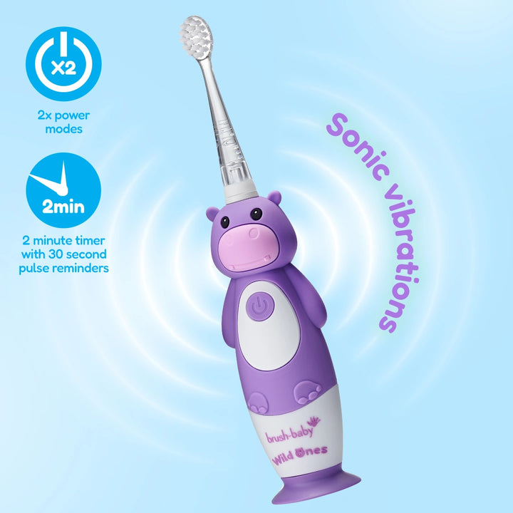 WildOnes™ Hippo Kids Electric Rechargeable Toothbrush Pack of 3