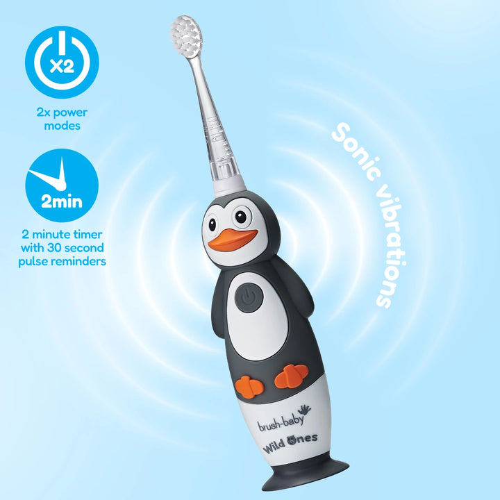 WildOnes™ Penguin Kids Electric Rechargeable Toothbrush Pack of 3