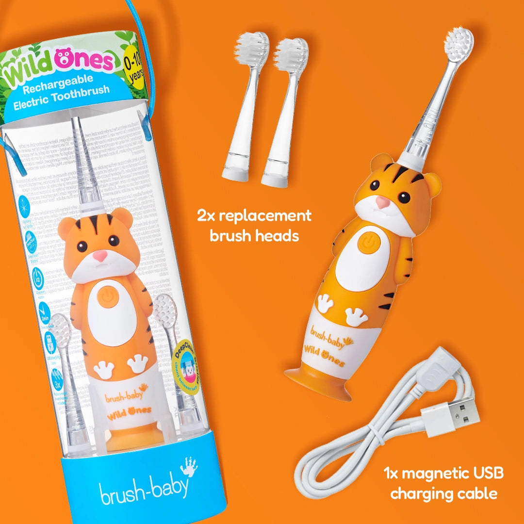WildOnes™ Tiger Kids Electric Rechargeable Toothbrush Pack of 3