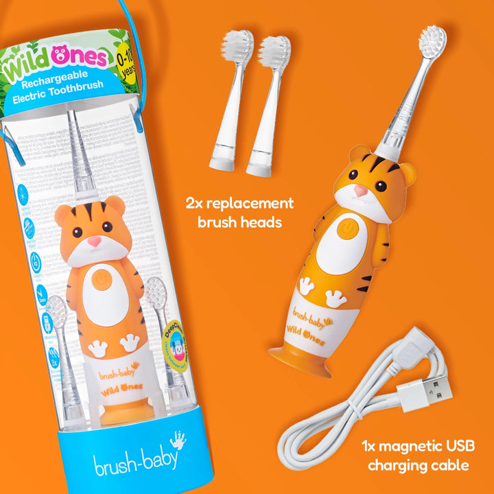 WildOnes™ Tiger Kids Electric Rechargeable Toothbrush Pack of 3