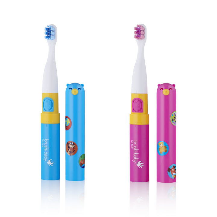 Brush-Baby Go-Kidz Blue Travel Kids Toothbrush - Pack of 6