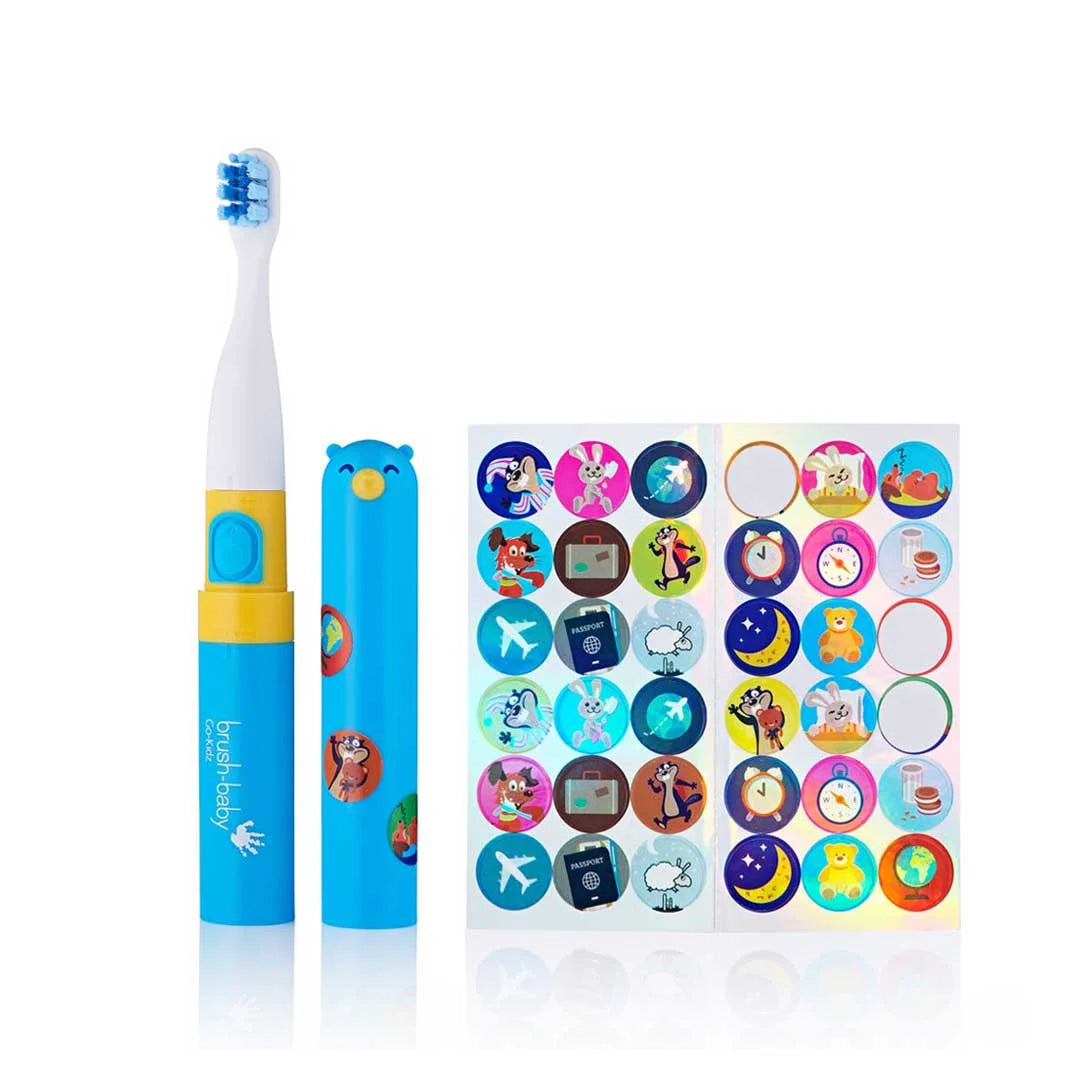 Brush-Baby Go-Kidz Blue Travel Kids Toothbrush - Pack of 6