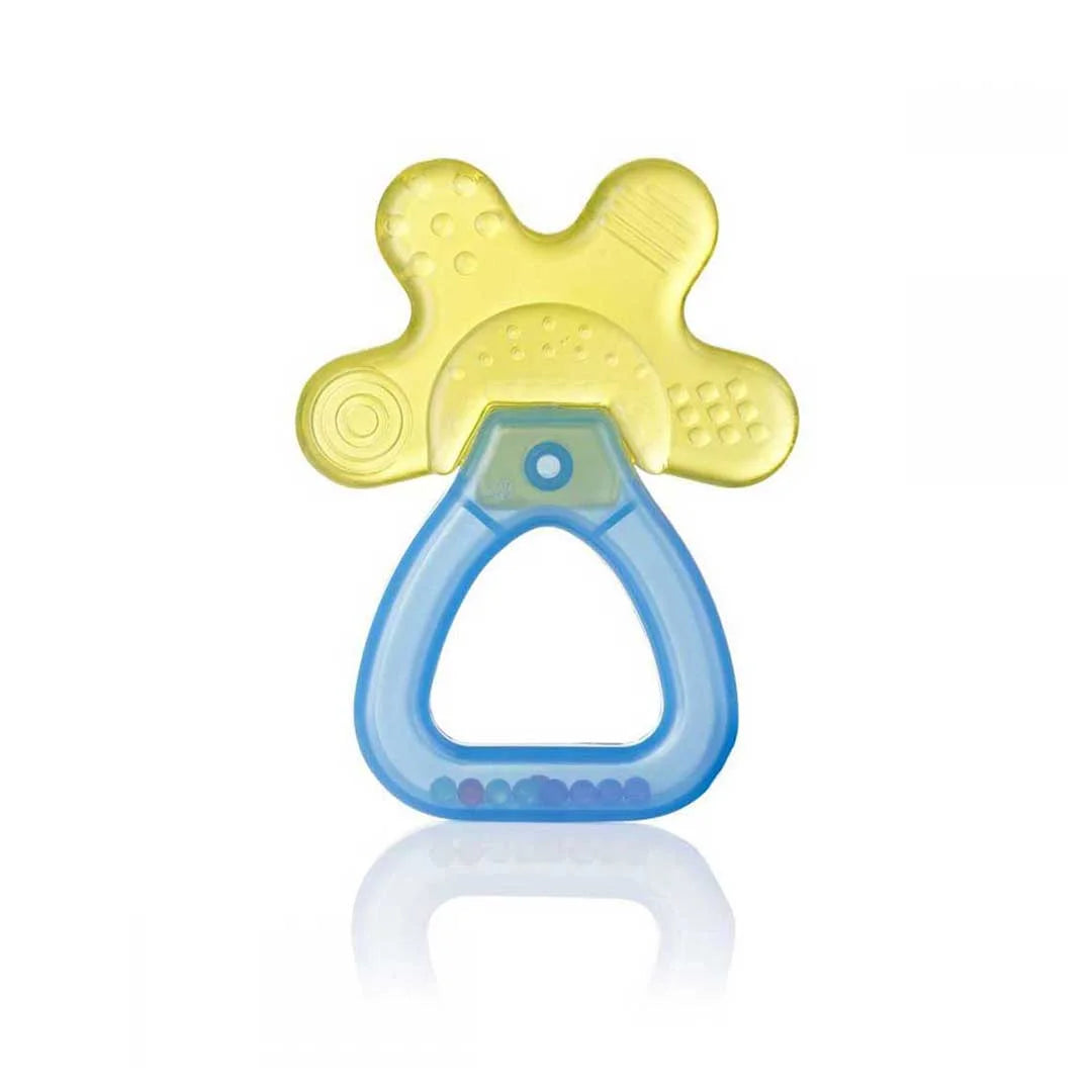 cool and calm yellow and blue unpackaged rattle and teether