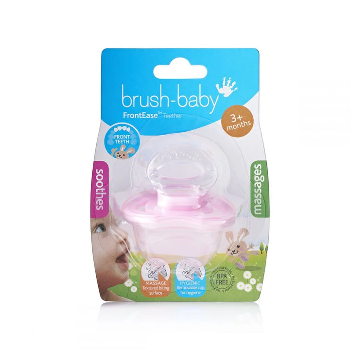 frontease_pink_brush_baby - best baby teething product pack