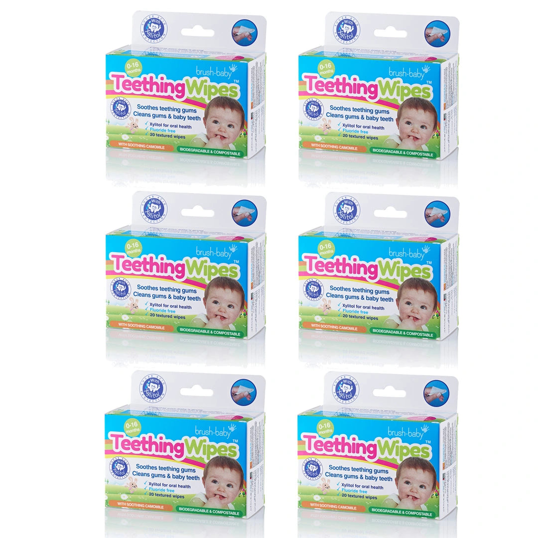 Biodegradable Baby TeethingWipes™  | Teething Remedies For Babies Display Pack of 6