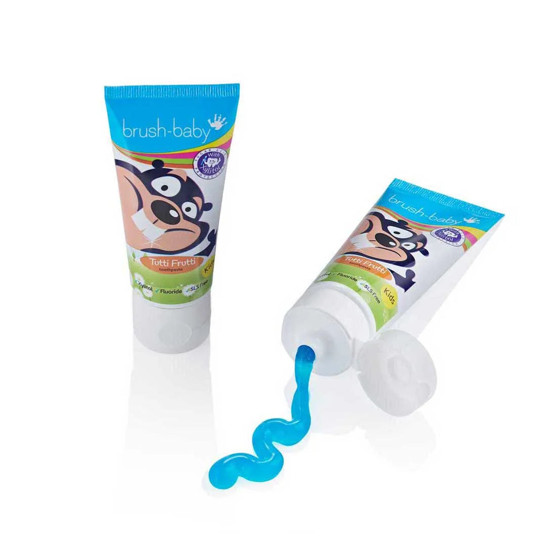 open tutti frutti flavoured travel toothpaste